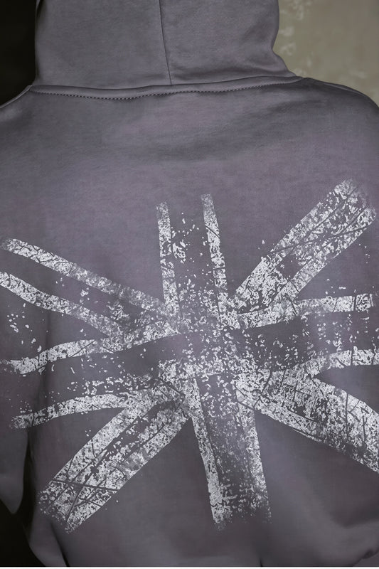 Casual Distressed Union Jack Hoodie