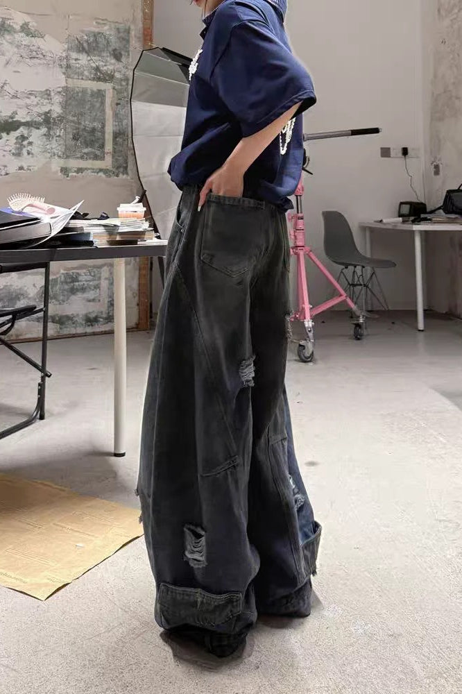 Vintage Baggy Ripped Denim Jeans