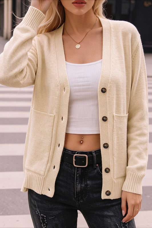 Longline V Neck Pocket Cardigans