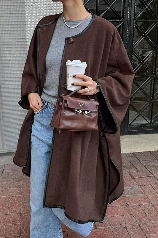 Vintage Mantel mit Fledermausärmeln