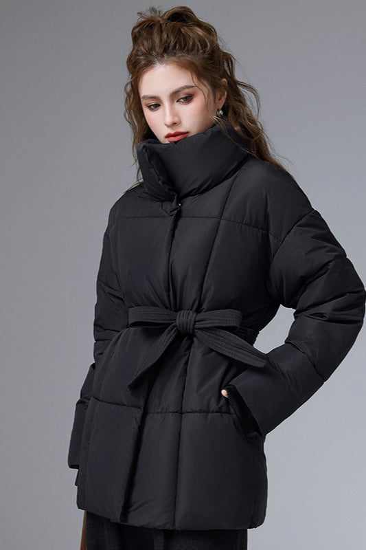 Warm Casual Cropped Cotton Puffer Jacket
