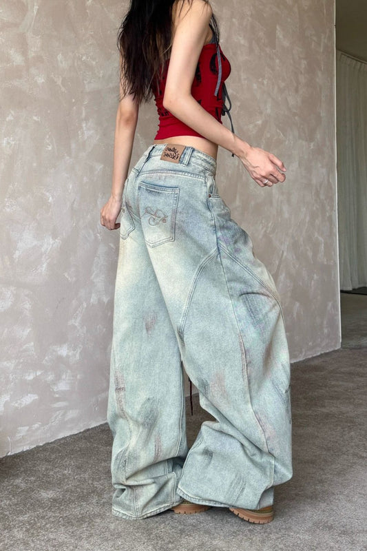 Y2K Hellblaue Baggy-Jeans 