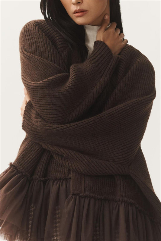 Sheer Ruffle Knit Cardigan