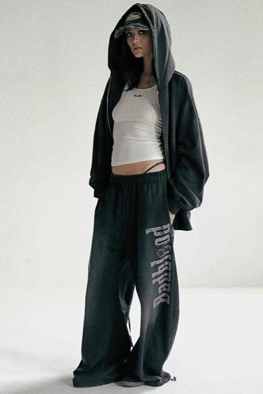 Washed Loose Wide-Leg Casual Pants
