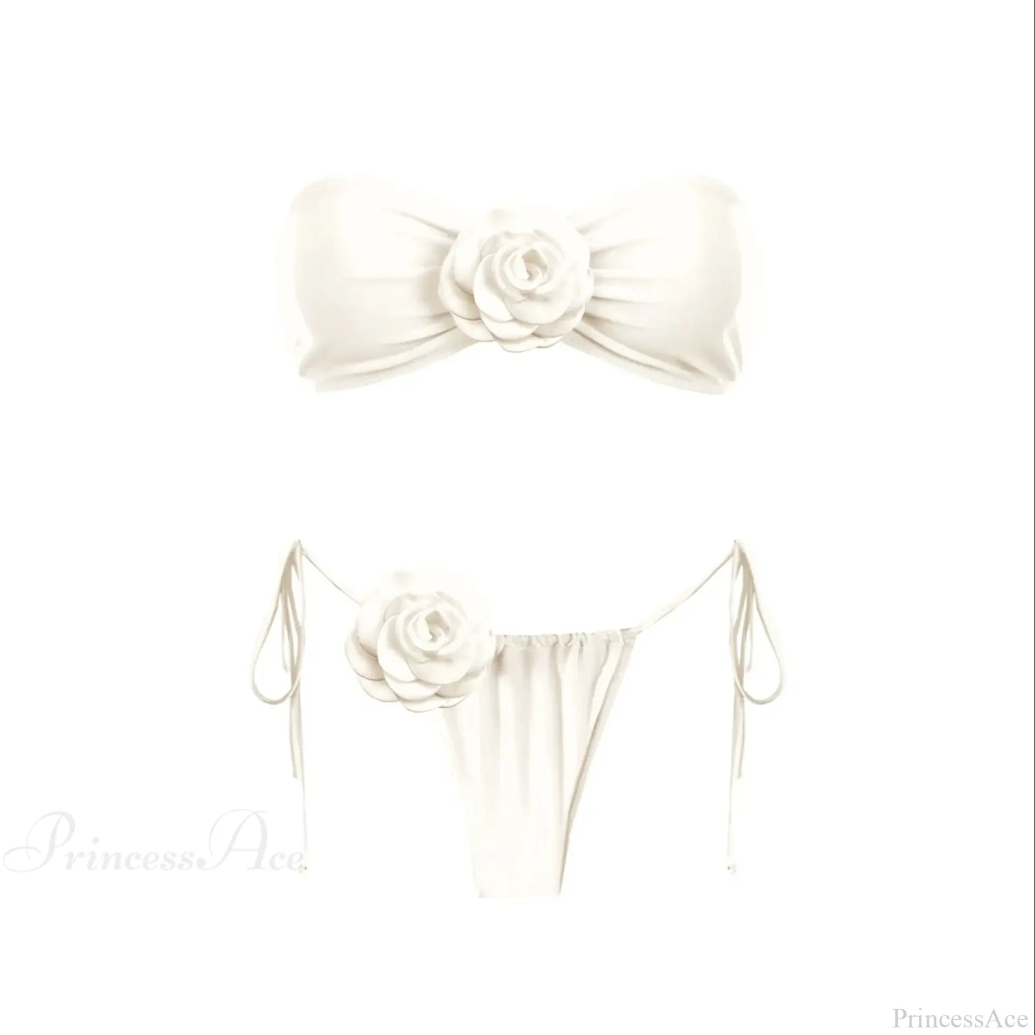 3D Flower Bandage Bikini Set white1 / S