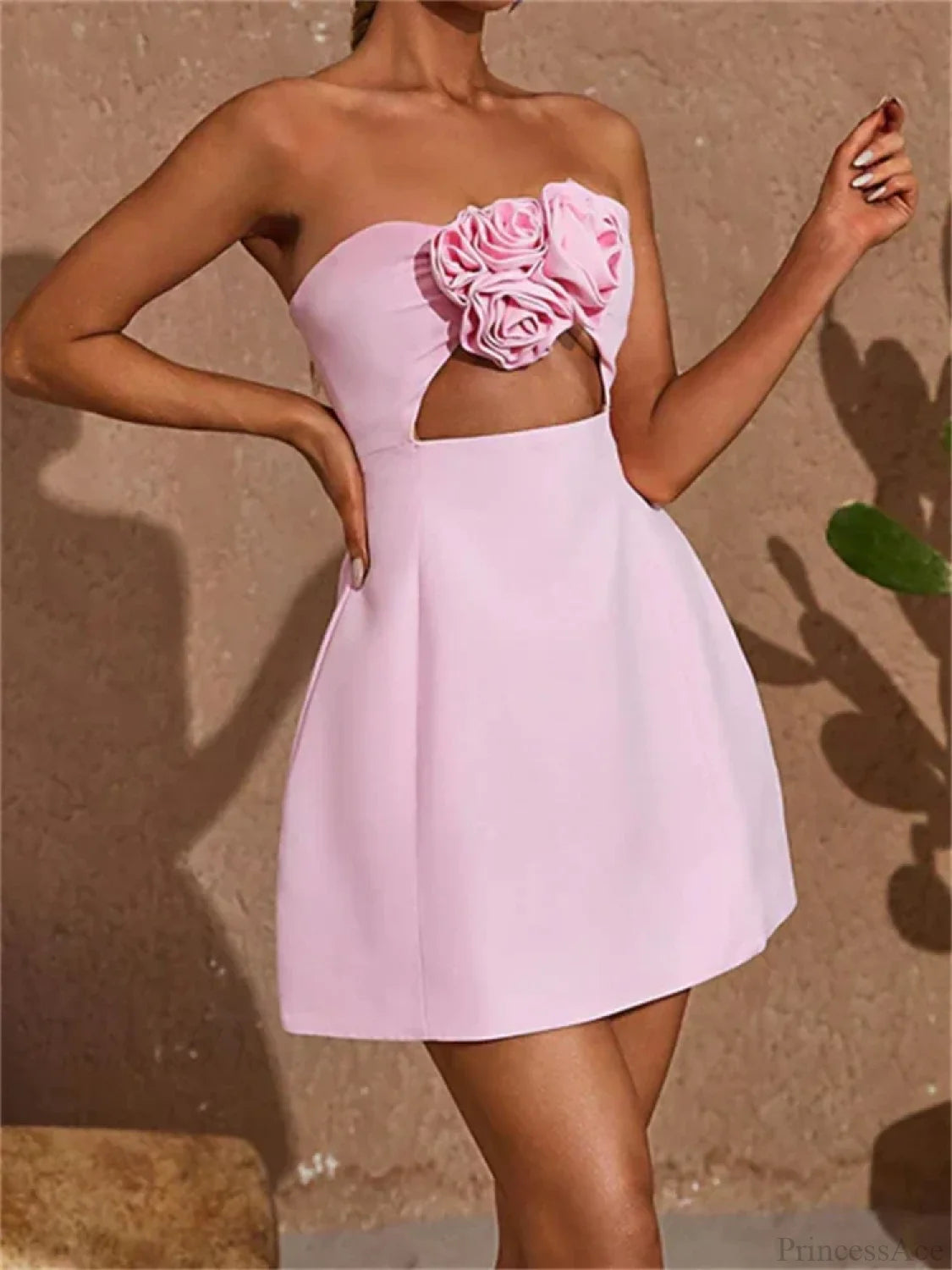 3D Flower Cutout Mini Dress minidress-250223