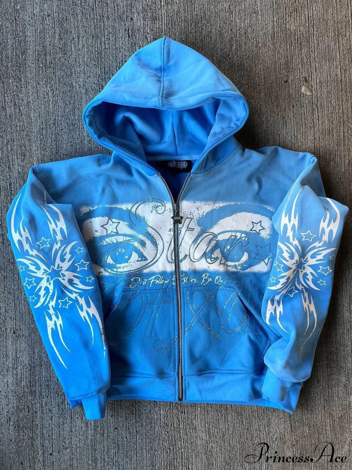3D Print Vintage Long Sleeve Zip Hoodie