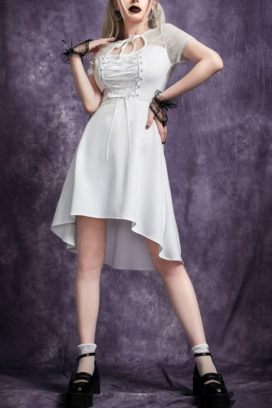 Gothic-Kleid mit Spitze und Schnürung vorne