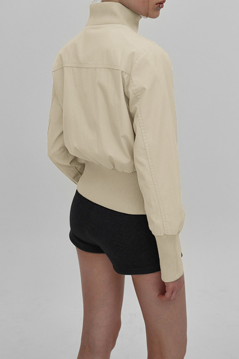 Utility Belted Stand Collar Jacket