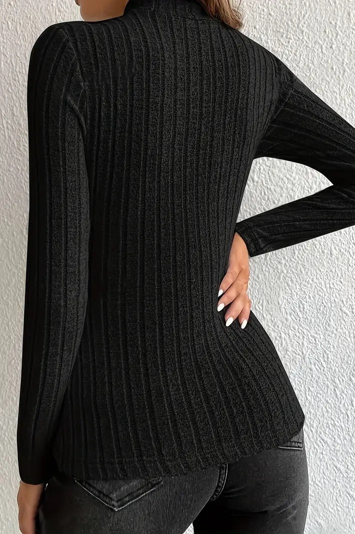 Slim Fit Mock Neck Knit Sweater