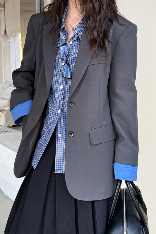 Eleganter, lässiger Colorblock-Blazer