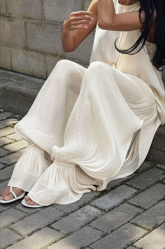 Structured Puff Ankle Chic Casual Pants