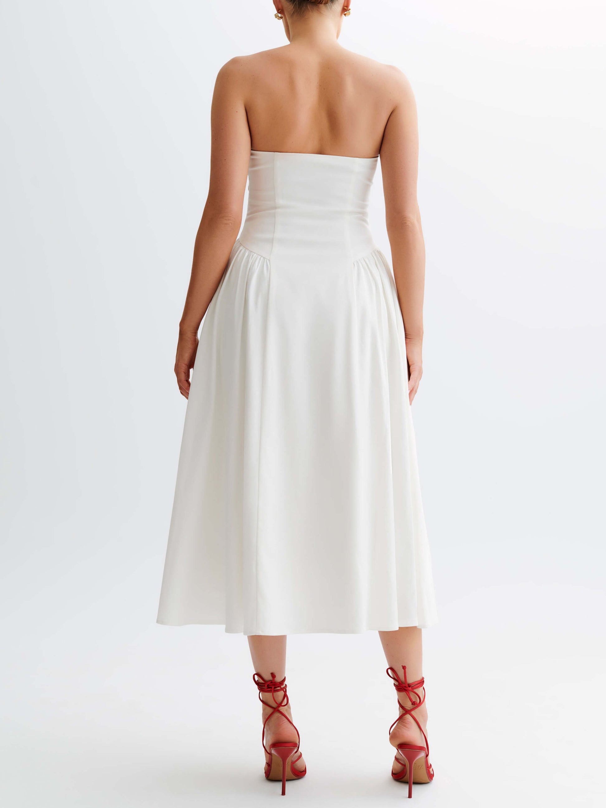 Tube Top Stylish Pleated Midi Dress Dresses