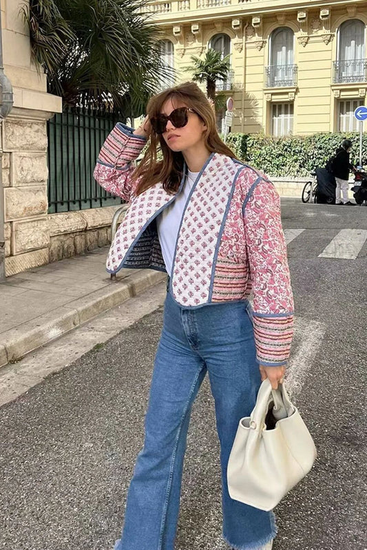 Streetwear Wendbarer bedruckter Steppmantel