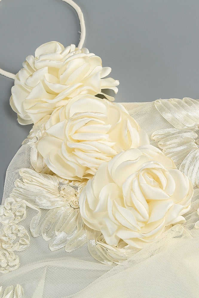 Halter Floral Foil Print Maxi Dress