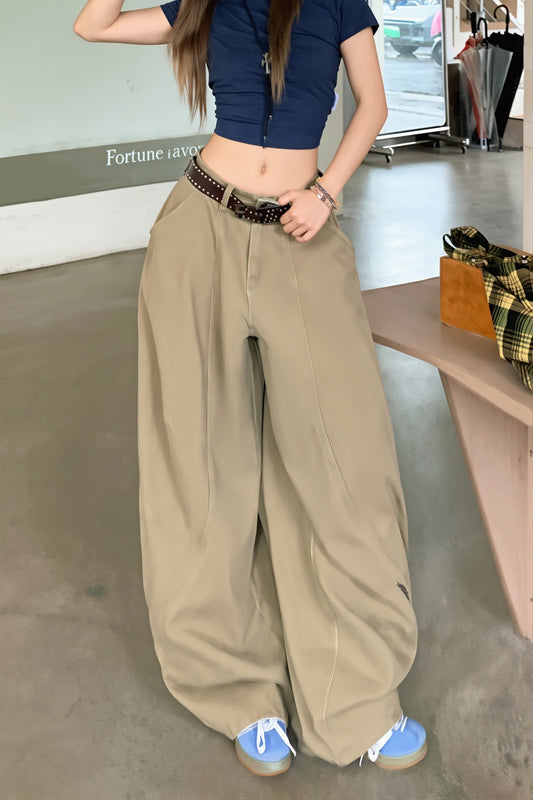 Graphic Panel Wide-Leg Pants