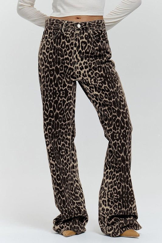 American Retro Leopard High Waist Hose 