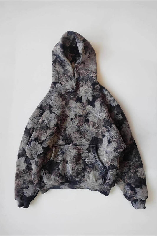 Leaf Print Pullover Hoodie