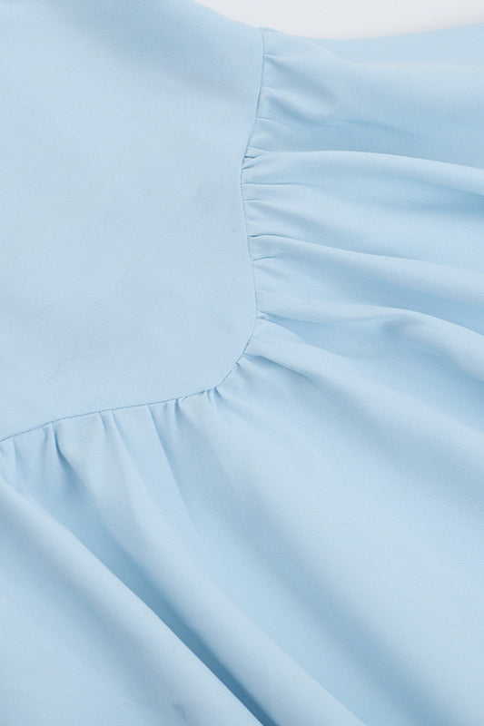Solid Color A Line Strapless Casual Mini Dress