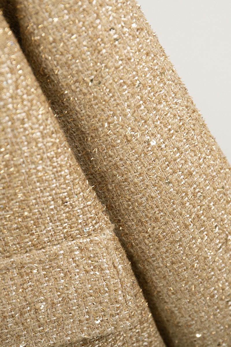 Sequin Stand Collar Pocket Jacket