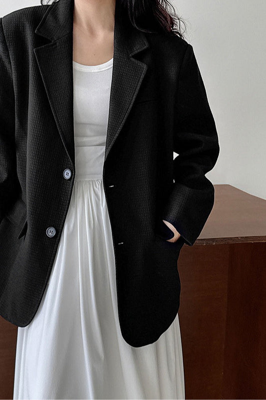Oversize-Blazer mit Waffelstruktur