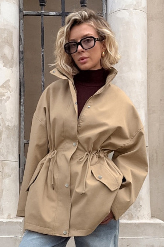 Barnfit Midi Trenchcoat mit Kordelzug