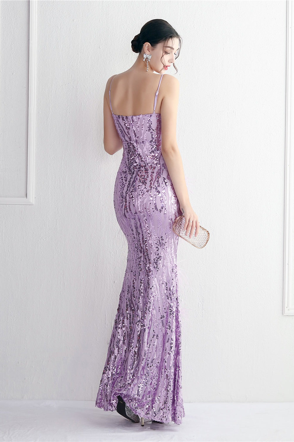 Intricate Beadwork Figure Hugging Gown Formal Dress