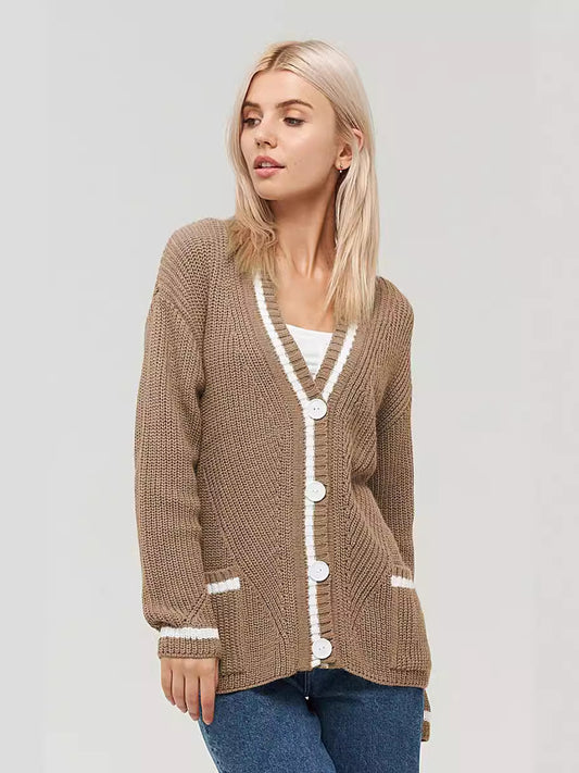 Strickjacke im Colorblock-Design 