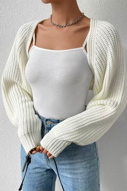 Chunky Knit Cropped Shrug Blouse
