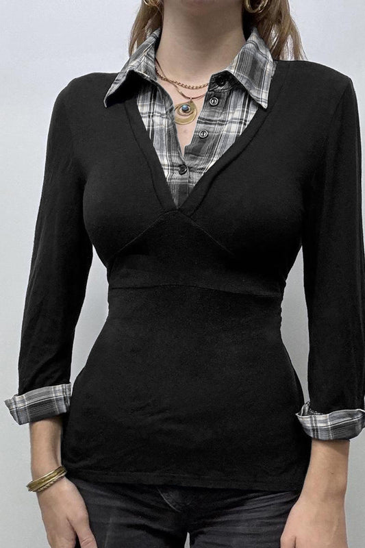 Strickbluse mit Camouflage-Muster, tailliert, langärmelig