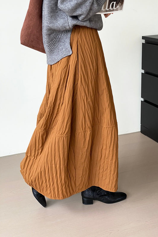 Vintage gesteppter Baumwoll-Puffer-Midirock