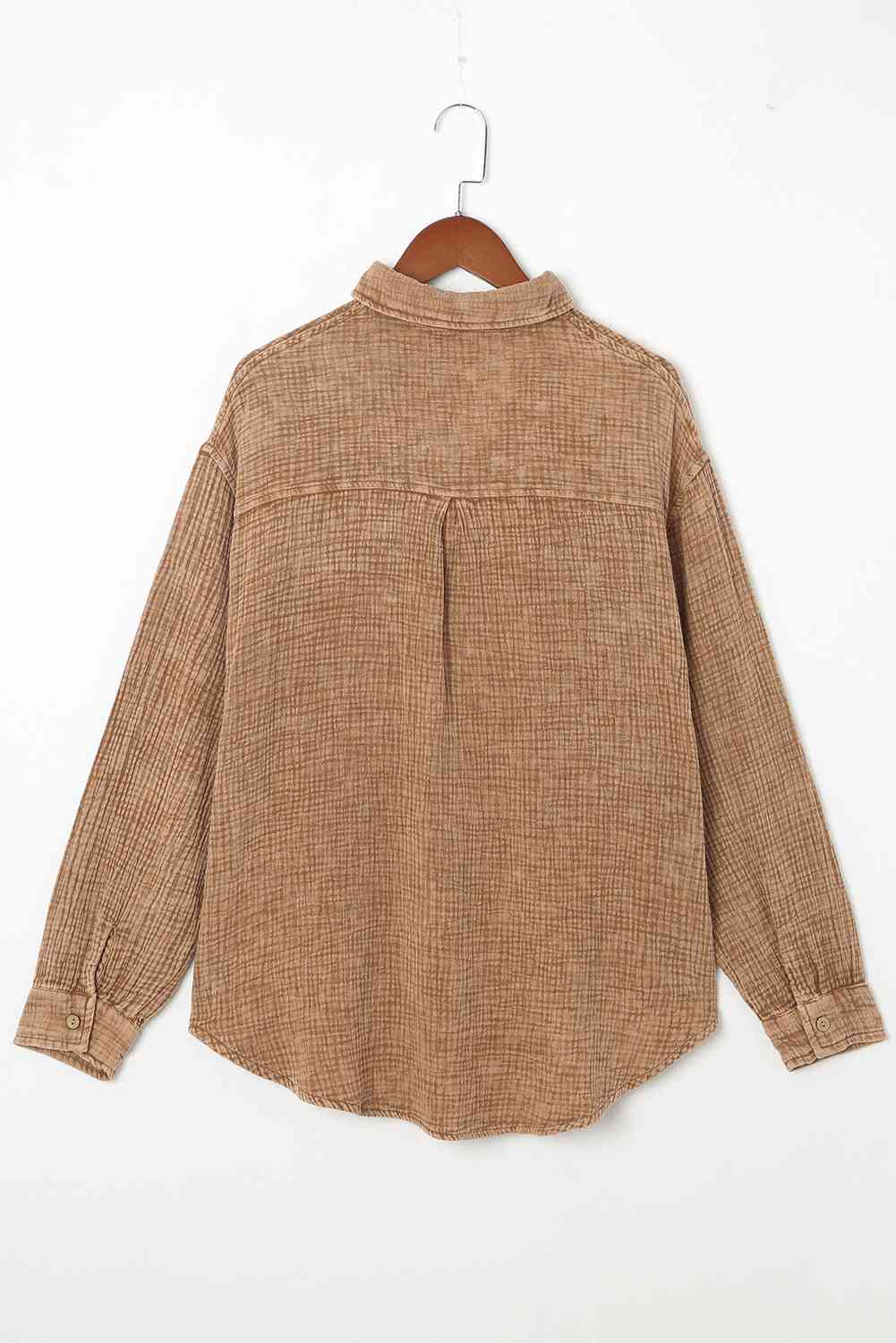 Blouse Textured With Buttons Clothes