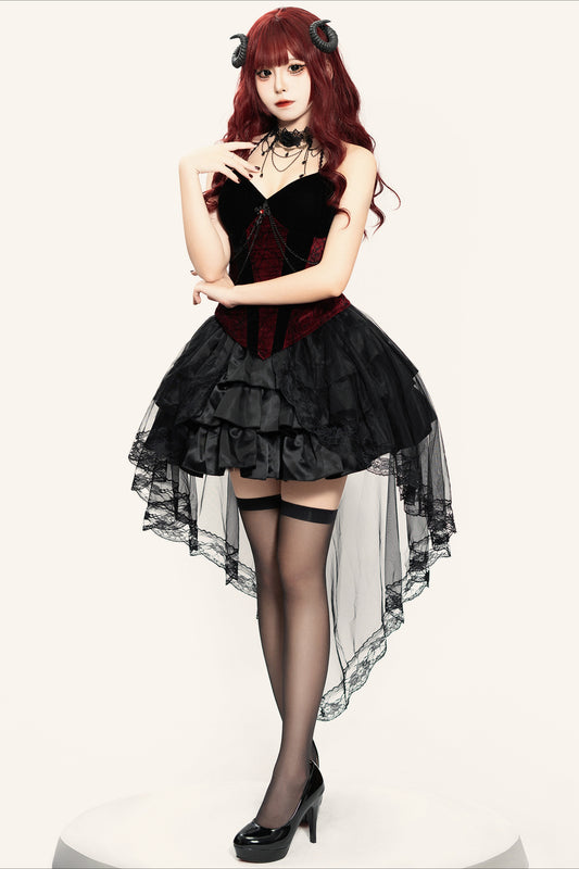 Vampir-Spitzen-Gothic-Kleid