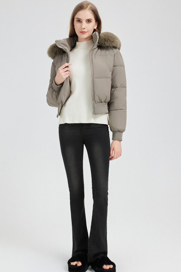 Short Waist Slim Puffer Coat coats