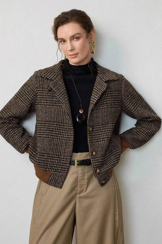 Karierte Oversize-Vintage-Jacke