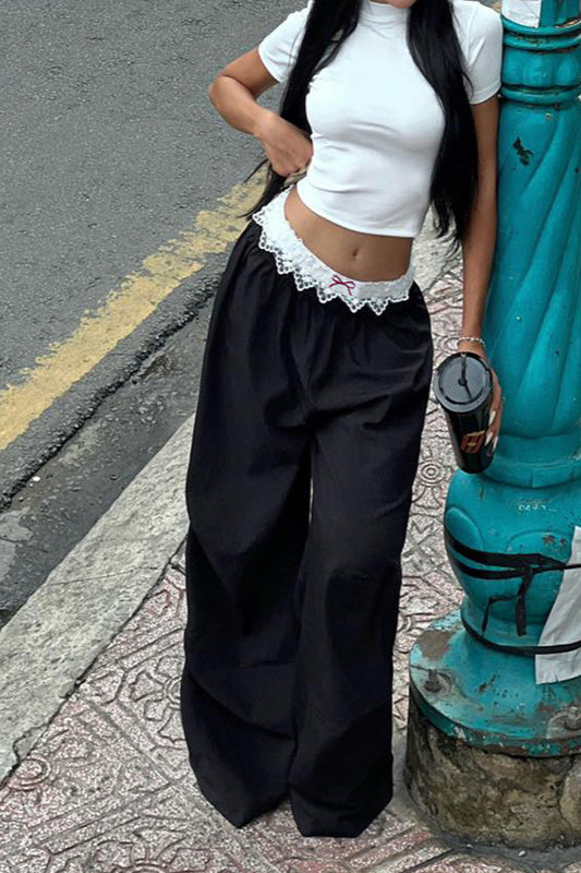 Cargohose im Streetstyle mit Spitzeneinsatz