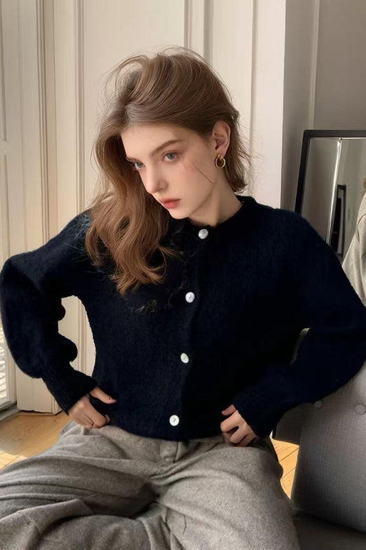 Einfarbiger Cardigan in Macaron-Farben