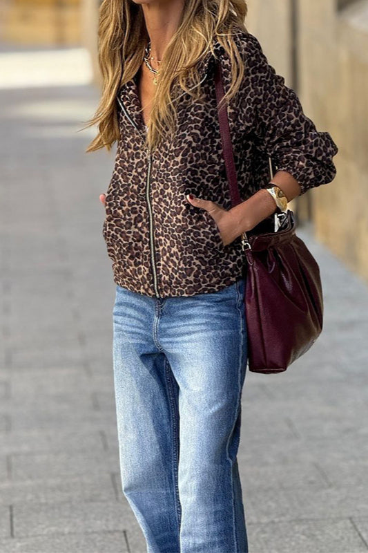 Trendiger Langarm-Kapuzenmantel