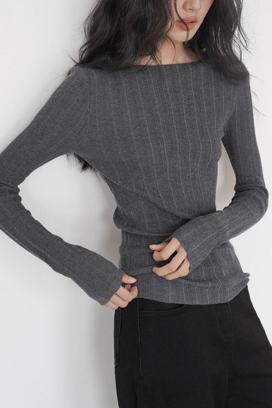 Halbtransparentes, einzigartiges, figurbetontes Stricktop