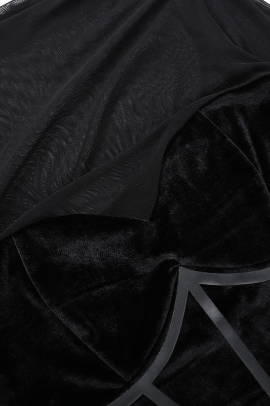 Textured Velvet Fuzzy Accent Cocktail Dress