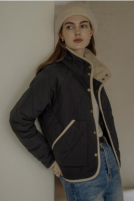 Lightweight Slim Quilted Puffer Jacket S / Black