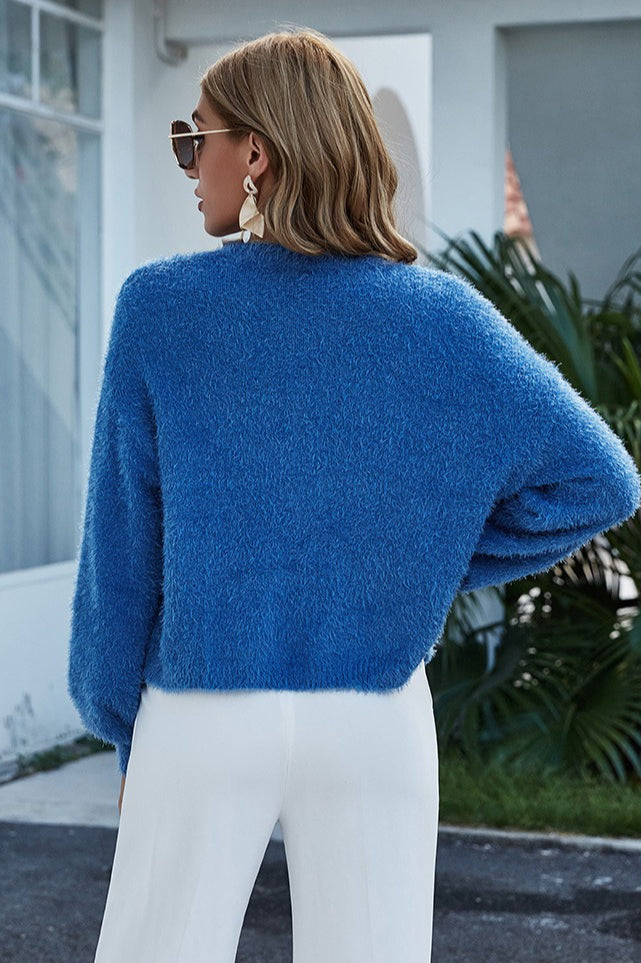 Oversized Short Knit Cardigan