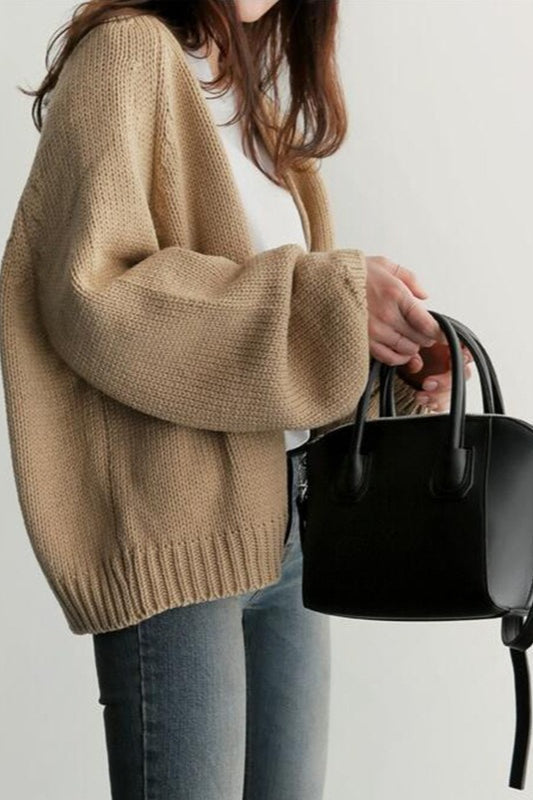 ropped Relaxed Cardigan