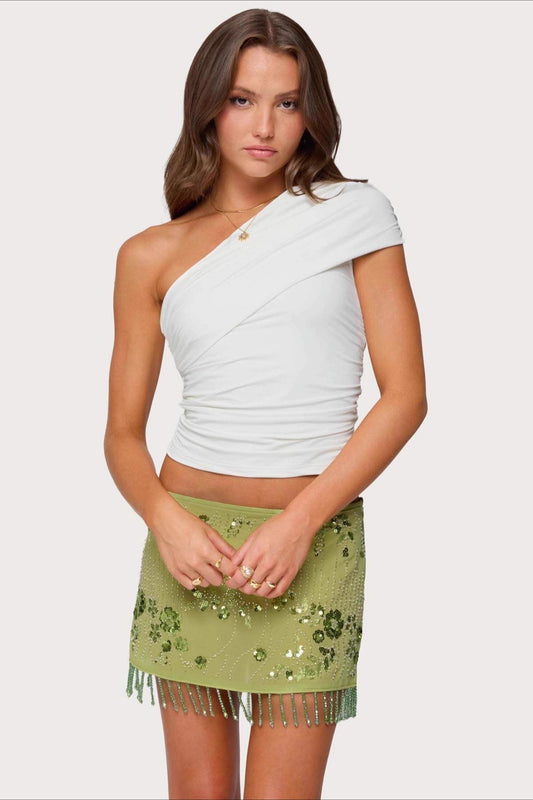 Bestickter Pailletten-Minirock