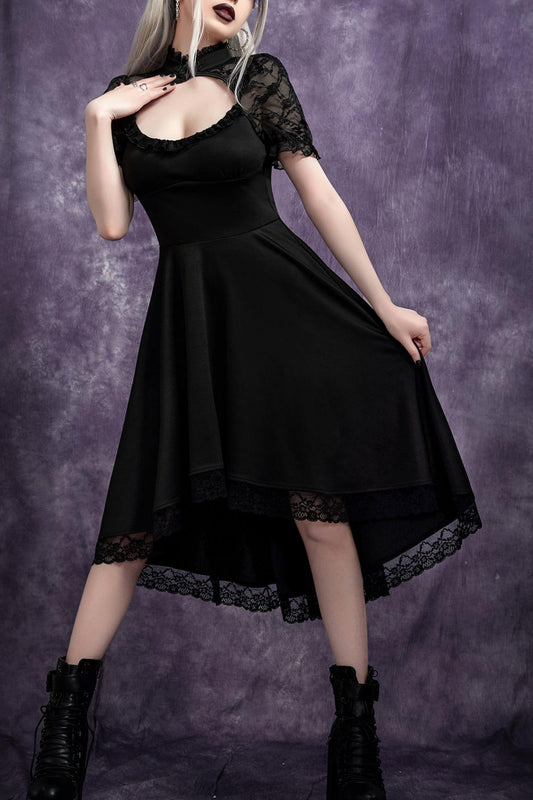 Rückenfreies Gothic-Kleid aus Spitze