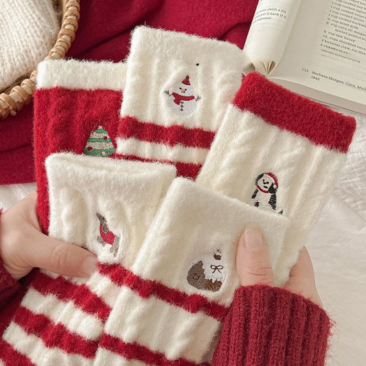 Dicke, warme Socken aus Korallenfleece, mittelhoch gefüttert