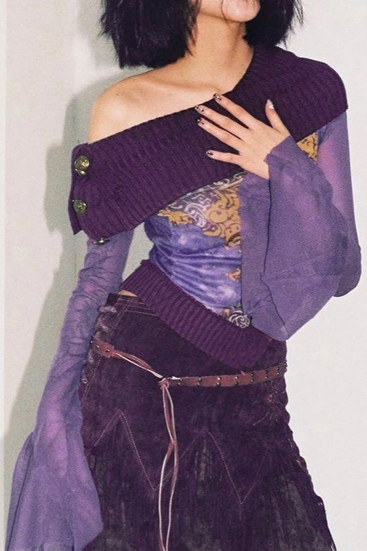 Kurze, taillierte Bluse mit Mesh-Einsätzen