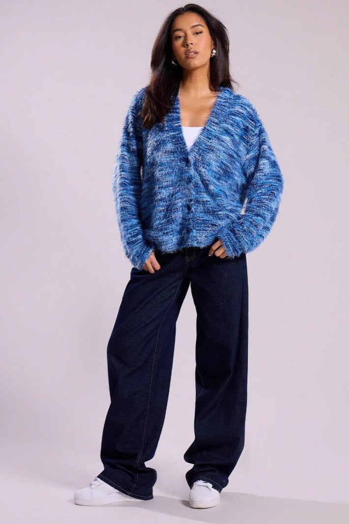 Color Blocked V Neck Cardigan