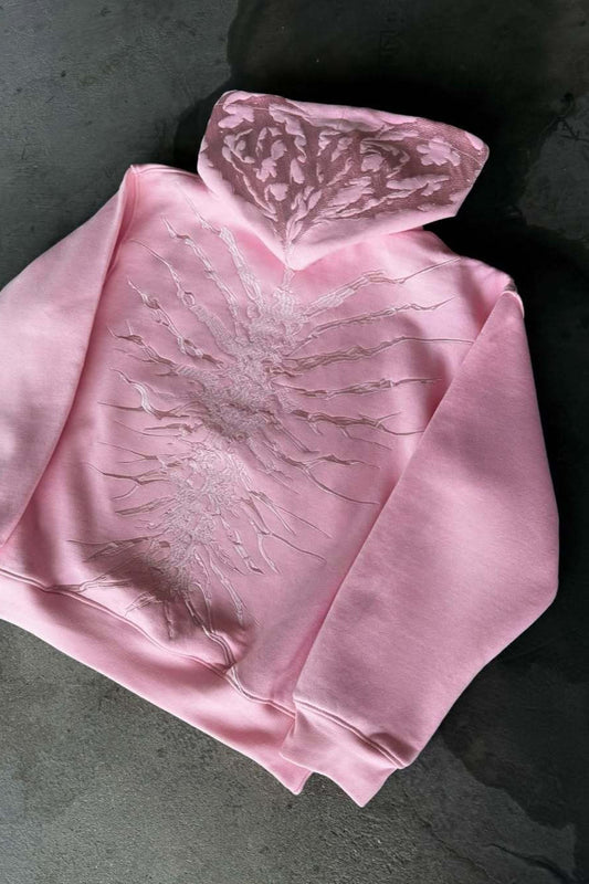 Vintage verwaschener Patchwork-Hoodie