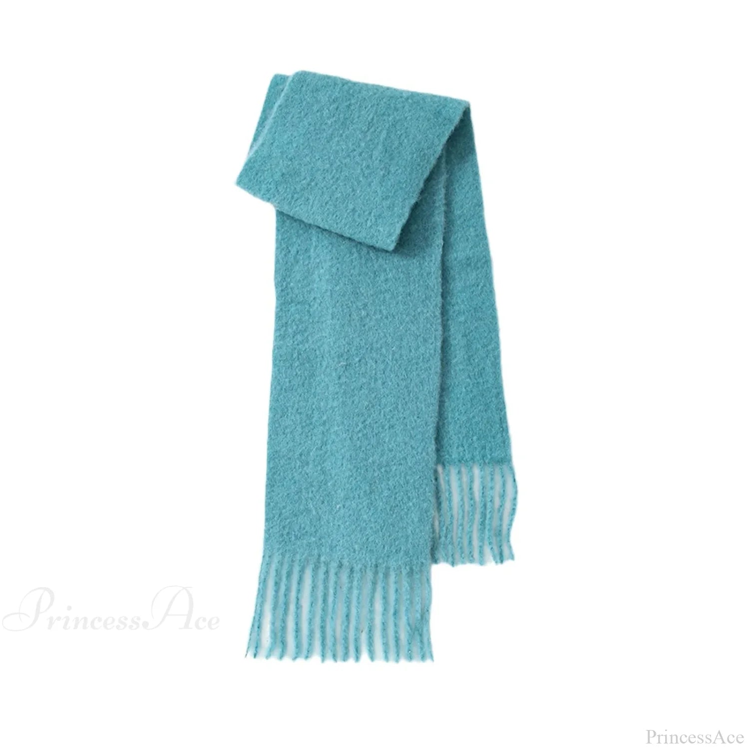 80% Wool Blend Solid Color Tassel Scarf For Women - Autumn Winter Collection Scarfs-L